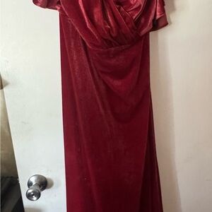 Amazon Red Velvet Maxi Dress